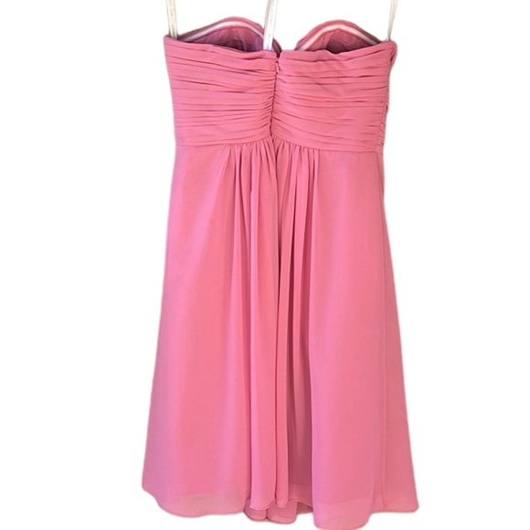 Bill Levkoff Knee Length Mauve Strapless Pleated Gown Dress. Size 10 - Picture 10 of 11